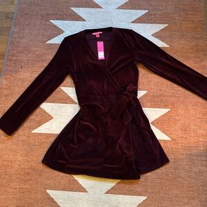 Large Lilly Pulitzer burgundy velvet jumpsuit